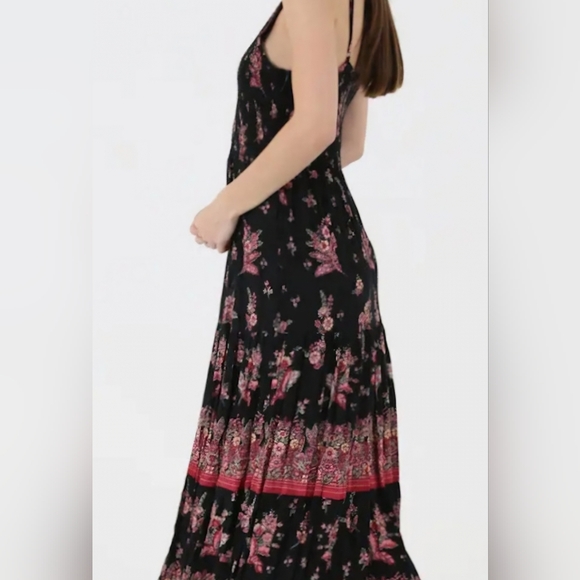 NWT | Angie | Women's Boho Smocked Floral Maxi Dress | Size: M - Picture 2 of 14